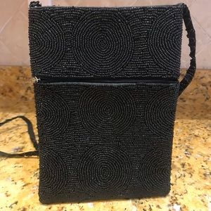 Black beaded night out crossbody